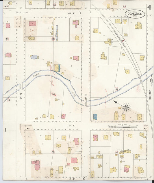 Sanborn Fire Insurance Map from Coalville, Summit County, Utah (1929), Sheet #0004 - Historic Sanborn Fire Insurance Map Print, vintage old map wall art, antique decor, genealogy gift, Utah Utah map