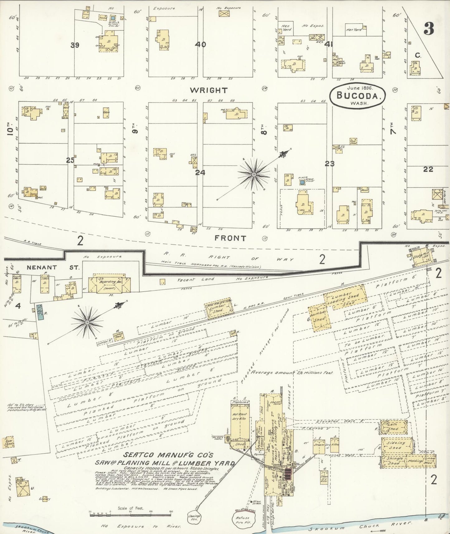 Sanborn Fire Insurance Map from Bucoda, Thurston County, Washington (1896), Sheet #0003 - Complete Map Set gallery image, historic Sanborn map, vintage wall art, Washington Washington