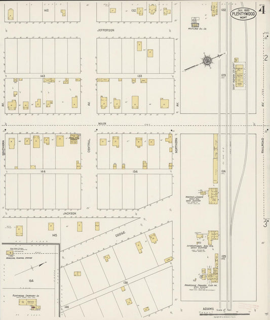 Sanborn Fire Insurance Map from Plentywood, Sheridan County, Montana (1920), Sheet #0004 - Historic Sanborn Fire Insurance Map Print, vintage old map wall art, antique decor, genealogy gift, Montana Montana map
