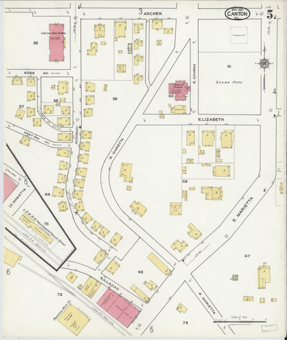 Sanborn Fire Insurance Map from Canton, Cherokee County, Georgia (1921), Sheet #0005 - Complete Map Set gallery image, historic Sanborn map, vintage wall art, Georgia Georgia