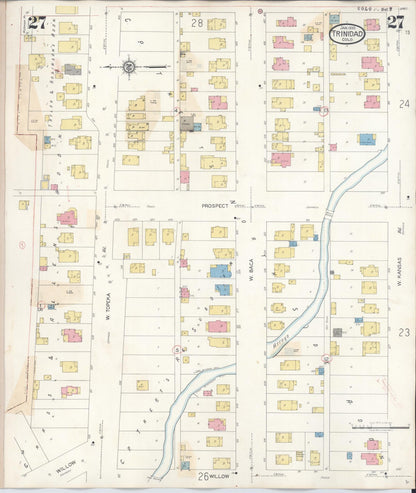 Sanborn Fire Insurance Map from Trinidad, Las Animas County, Colorado (1948), Sheet #0027 - Complete Map Set gallery image, historic Sanborn map, vintage wall art, Colorado Colorado