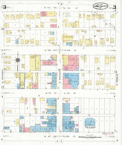 Sanborn Fire Insurance Map from Junction City, Geary County, Kansas (1925), Sheet #0003 - Complete Map Set gallery image, historic Sanborn map, vintage wall art, Kansas Kansas