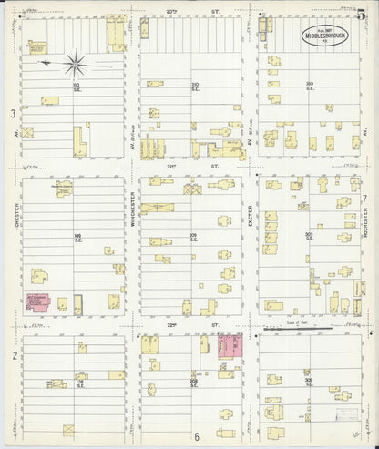 Sanborn Fire Insurance Map from Middlesboro, Bell County, Kentucky (1907), Sheet #0005 - Complete Map Set gallery image, historic Sanborn map, vintage wall art, Kentucky Kentucky