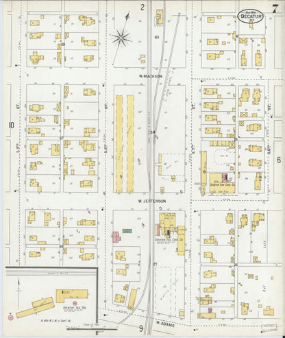 Sanborn Fire Insurance Map from Decatur, Adams County, Indiana (1900), Sheet #0007 - Complete Map Set gallery image, historic Sanborn map, vintage wall art, Indiana Indiana