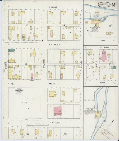 Sanborn Fire Insurance Map from Chatfield, Fillmore And Olmsted Counties, Minnesota (1894), Sheet #0002 - Complete Map Set gallery image, historic Sanborn map, vintage wall art, Minnesota Minnesota