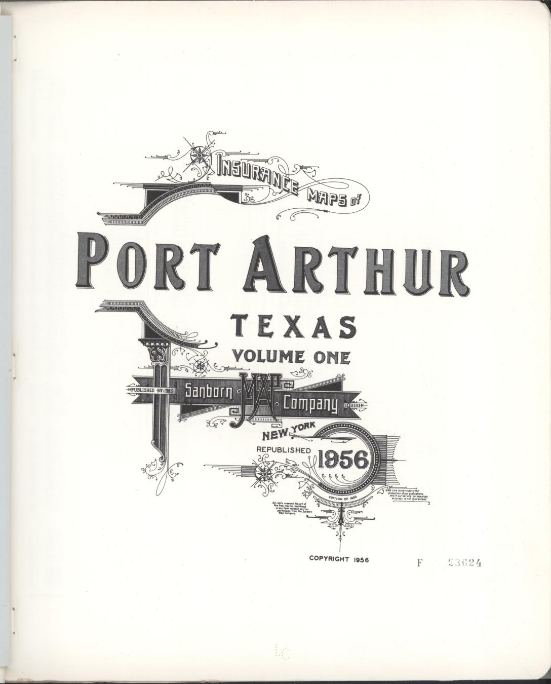 Sanborn Fire Insurance Map from Port Arthur, Jefferson County, Texas (1956), Sheet #0001 - Complete Map Set gallery image, historic Sanborn map, vintage wall art, Texas Texas