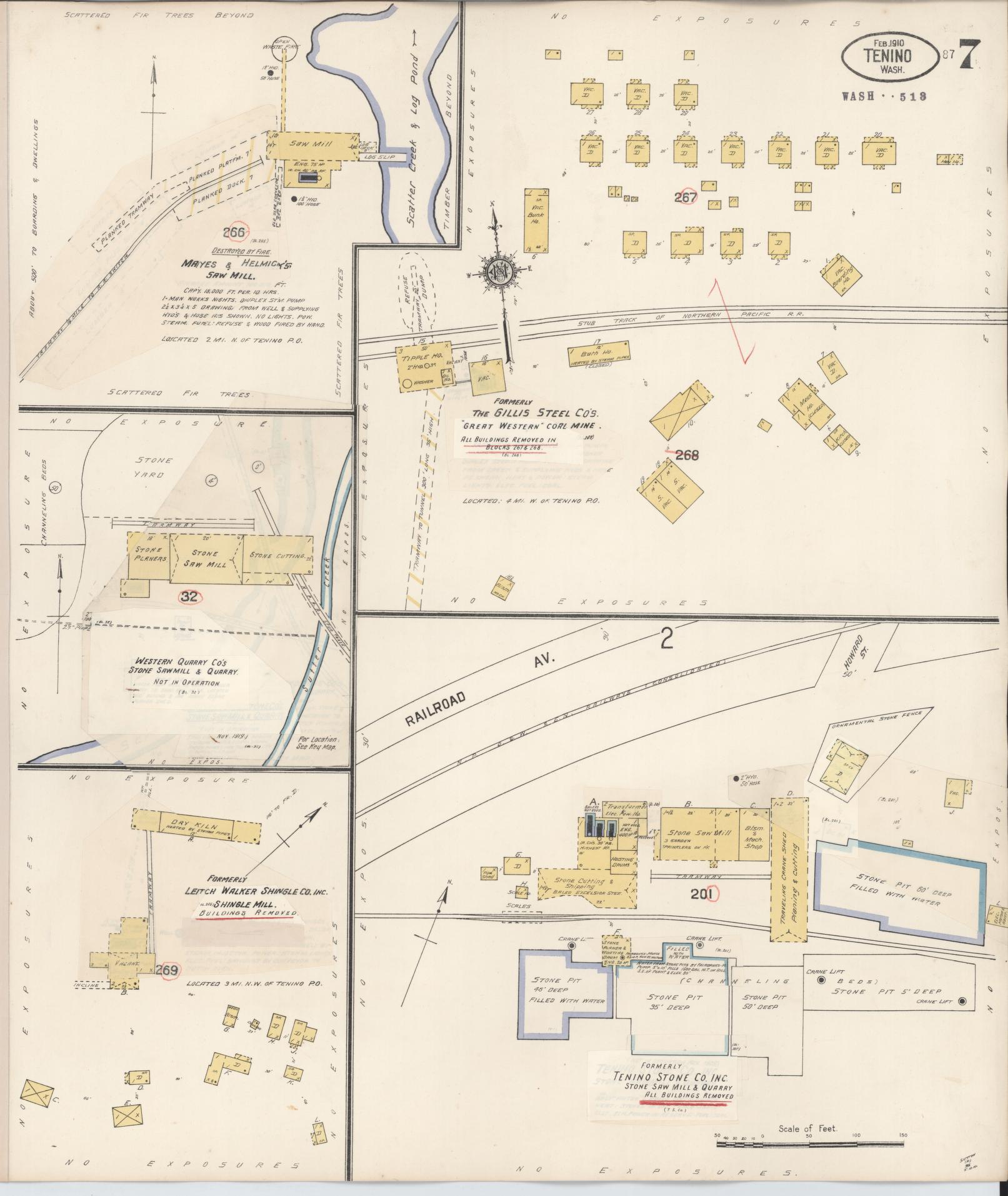 Sanborn Fire Insurance Map from Tenino, Thurston County, Washington (1942), Sheet #0007 - Complete Map Set gallery image, historic Sanborn map, vintage wall art, Washington Washington