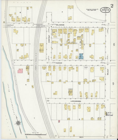 Sanborn Fire Insurance Map from Jermyn, Lackawanna County, Pennsylvania (1912), Sheet #0002 - Complete Map Set gallery image, historic Sanborn map, vintage wall art, Pennsylvania Pennsylvania
