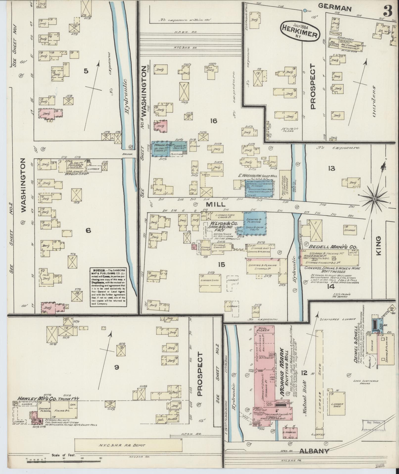 Sanborn Fire Insurance Map from Herkimer, Herkimer County, New York (1884), Sheet #0003 - Complete Map Set gallery image, historic Sanborn map, vintage wall art, New York New York