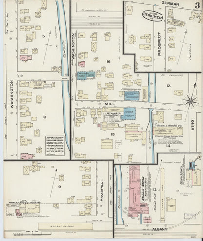 Sanborn Fire Insurance Map from Herkimer, Herkimer County, New York (1884), Sheet #0003 - Complete Map Set gallery image, historic Sanborn map, vintage wall art, New York New York