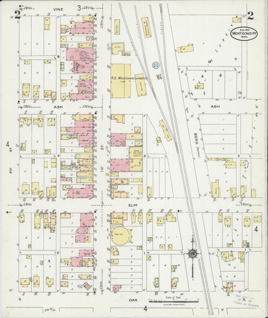 Sanborn Fire Insurance Map from Montgomery, Le Sueur County, Minnesota (1924), Sheet #0002 - Historic Sanborn Fire Insurance Map Print, vintage old map wall art, antique decor, genealogy gift, Minnesota Minnesota map