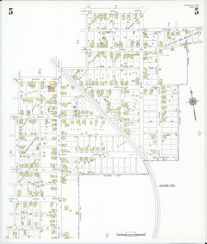 Sanborn Fire Insurance Map from Byesville, Guernsey County, Ohio (1948), Sheet #0005 - Historic Sanborn Fire Insurance Map Print, vintage old map wall art, antique decor, genealogy gift, Ohio Ohio map