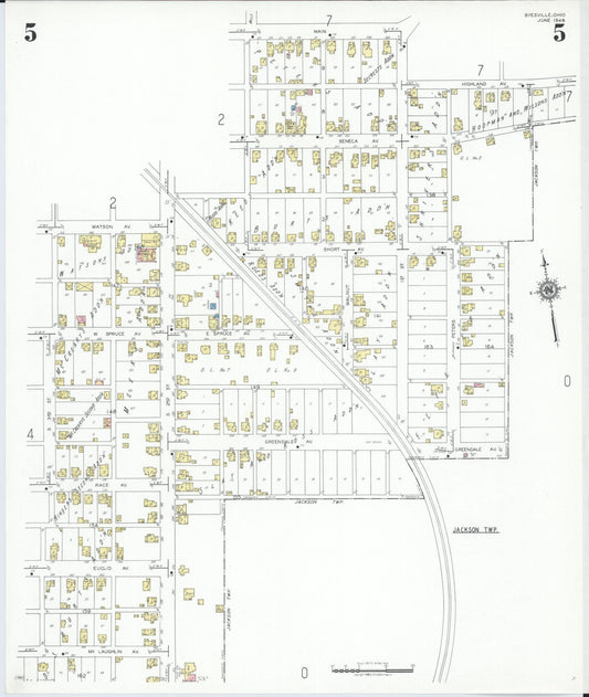 Sanborn Fire Insurance Map from Byesville, Guernsey County, Ohio (1948), Sheet #0005 - Historic Sanborn Fire Insurance Map Print, vintage old map wall art, antique decor, genealogy gift, Ohio Ohio map