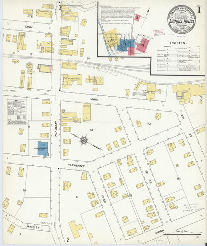 Sanborn Fire Insurance Map from Shingle House, Potter County, Pennsylvania (1909), Sheet #0001 - Complete Map Set gallery image, historic Sanborn map, vintage wall art, Pennsylvania Pennsylvania