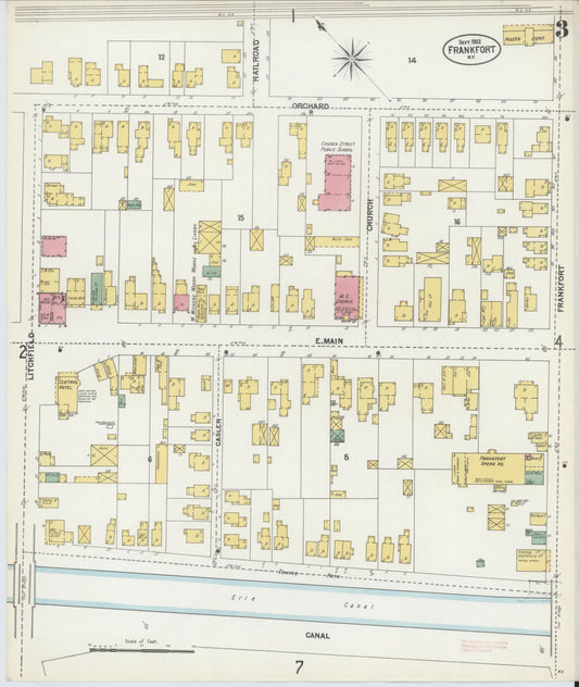 Sanborn Fire Insurance Map from Frankfort, Herkimer County, New York (1902), Sheet #0003 - Historic Sanborn Fire Insurance Map Print, vintage old map wall art, antique decor, genealogy gift, New York New York map