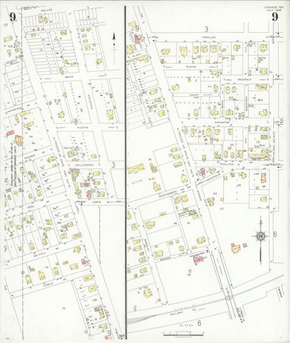 Sanborn Fire Insurance Map from Conroe, Montgomery County, Texas (1938), Sheet #0009 - Complete Map Set gallery image, historic Sanborn map, vintage wall art, Texas Texas