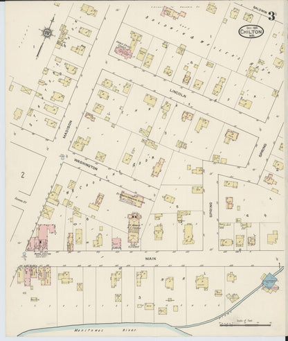 Sanborn Fire Insurance Map from Chilton, Calumet County, Wisconsin (1914), Sheet #0003 - Historic Sanborn Fire Insurance Map Print, vintage old map wall art, antique decor, genealogy gift, Wisconsin Wisconsin map