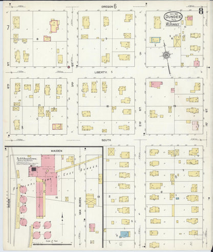 Sanborn Fire Insurance Map from Dundee, Kane County, Illinois (1912), Sheet #0008 - Complete Map Set gallery image, historic Sanborn map, vintage wall art, Illinois Illinois