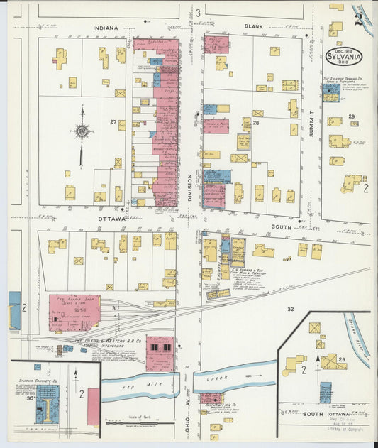 Sanborn Fire Insurance Map from Sylvania, Lucas County, Ohio (1919), Sheet #0002 - Historic Sanborn Fire Insurance Map Print, vintage old map wall art, antique decor, genealogy gift, Ohio Ohio map