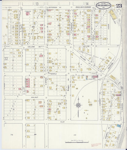 Sanborn Fire Insurance Map from Cape Girardeau, Cape Girardeau County, Missouri (1915), Sheet #0023 - Complete Map Set gallery image, historic Sanborn map, vintage wall art, Missouri Missouri