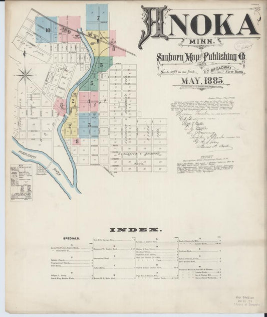 Sanborn Fire Insurance Map from Anoka, Anoka County, Minnesota. (1885) – Map View