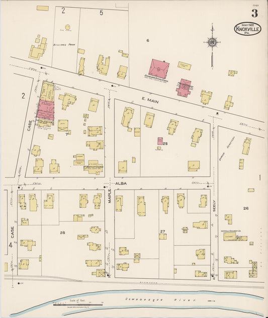 Sanborn Fire Insurance Map from Knoxville, Tioga County, Pennsylvania (1922), Sheet #0003 - Historic Sanborn Fire Insurance Map Print, vintage old map wall art, antique decor, genealogy gift, Pennsylvania Pennsylvania map