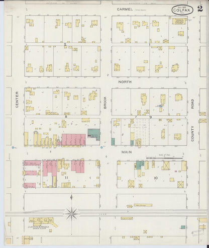 Sanborn Fire Insurance Map from Colfax, McLean County, Illinois (1893), Sheet #0002 - Complete Map Set gallery image, historic Sanborn map, vintage wall art, Illinois Illinois