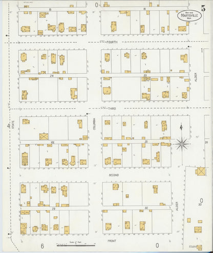 Sanborn Fire Insurance Map from Marysville, Snohomish County, Washington (1906), Sheet #0005 - Complete Map Set gallery image, historic Sanborn map, vintage wall art, Washington Washington