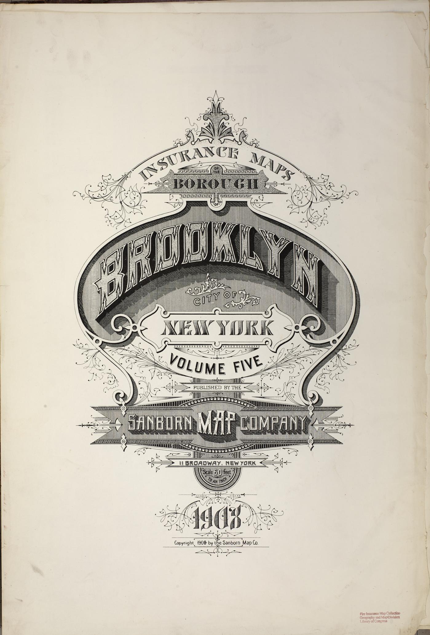 Sanborn Fire Insurance Map from Brooklyn, Kings County, New York. (1908) – Historic Sanborn Fire Insurance Map Print