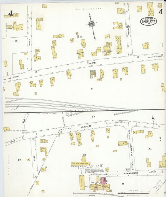 Sanborn Fire Insurance Map from Bartlett, Carroll County, New Hampshire (1923), Sheet #0004 - Historic Sanborn Fire Insurance Map Print, vintage old map wall art, antique decor, genealogy gift, New Hampshire New Hampshire map