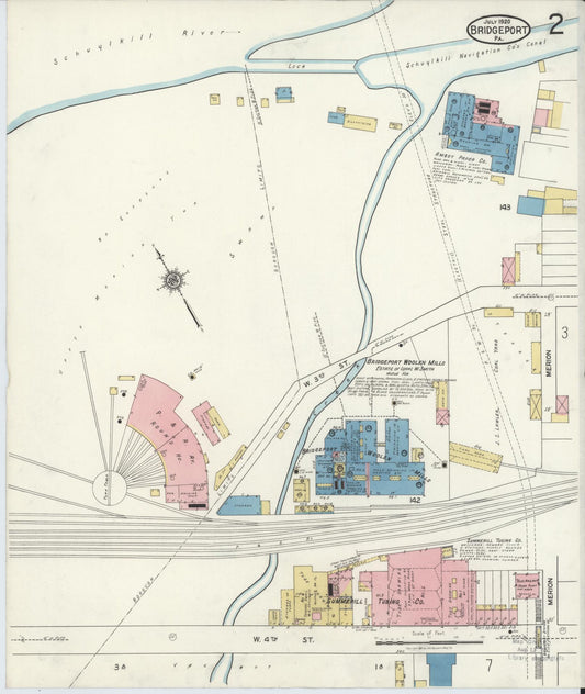 Sanborn Fire Insurance Map from Bridgeport, Montgomery County, Pennsylvania (1920), Sheet #0002 - Historic Sanborn Fire Insurance Map Print, vintage old map wall art, antique decor, genealogy gift, Pennsylvania Pennsylvania map