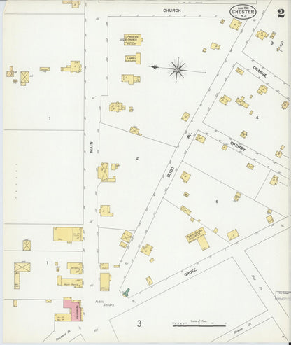 Sanborn Fire Insurance Map from Chester, Morris County, New Jersey (1901), Sheet #0002 - Historic Sanborn Fire Insurance Map Print, vintage old map wall art, antique decor, genealogy gift, New Jersey New Jersey map