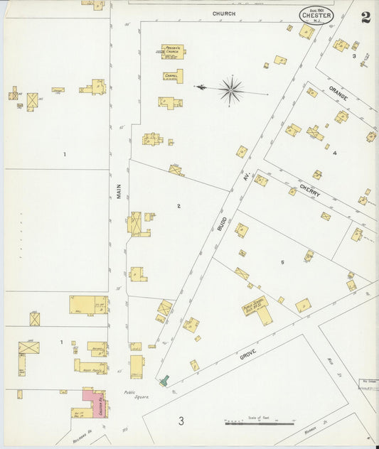 Sanborn Fire Insurance Map from Chester, Morris County, New Jersey (1901), Sheet #0002 - Historic Sanborn Fire Insurance Map Print, vintage old map wall art, antique decor, genealogy gift, New Jersey New Jersey map