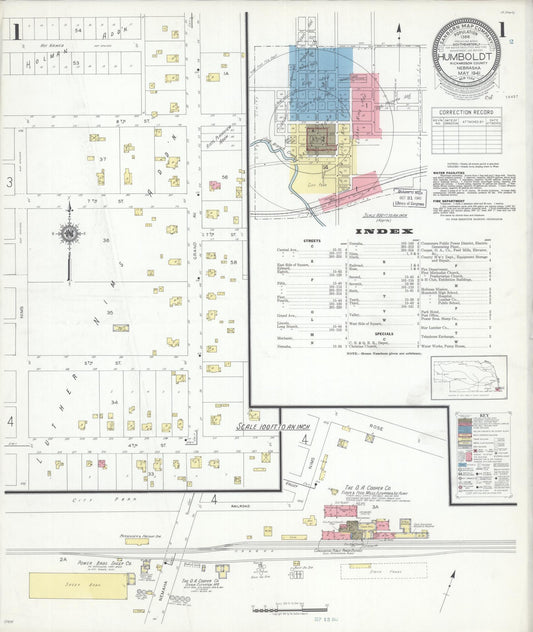 Sanborn Fire Insurance Map from Humboldt, Richardson County, Nebraska (1941), Sheet #0001 - Complete Map Set gallery image, historic Sanborn map, vintage wall art, Nebraska Nebraska