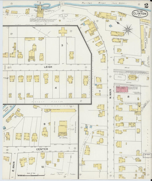 Sanborn Fire Insurance Map from Clinton, Hunterdon County, New Jersey (1892), Sheet #0002 - Historic Sanborn Fire Insurance Map Print, vintage old map wall art, antique decor, genealogy gift, New Jersey New Jersey map
