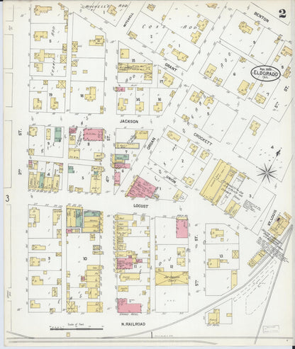 Sanborn Fire Insurance Map from Eldorado, Saline County, Illinois (1900), Sheet #0002 - Complete Map Set gallery image, historic Sanborn map, vintage wall art, Illinois Illinois