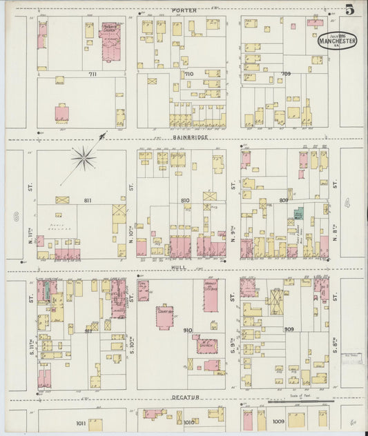 Sanborn Fire Insurance Map from Manchester, Chesterfield County, Virginia. (1895), Sheet 5 – Historic Sanborn Fire Insurance Map Print