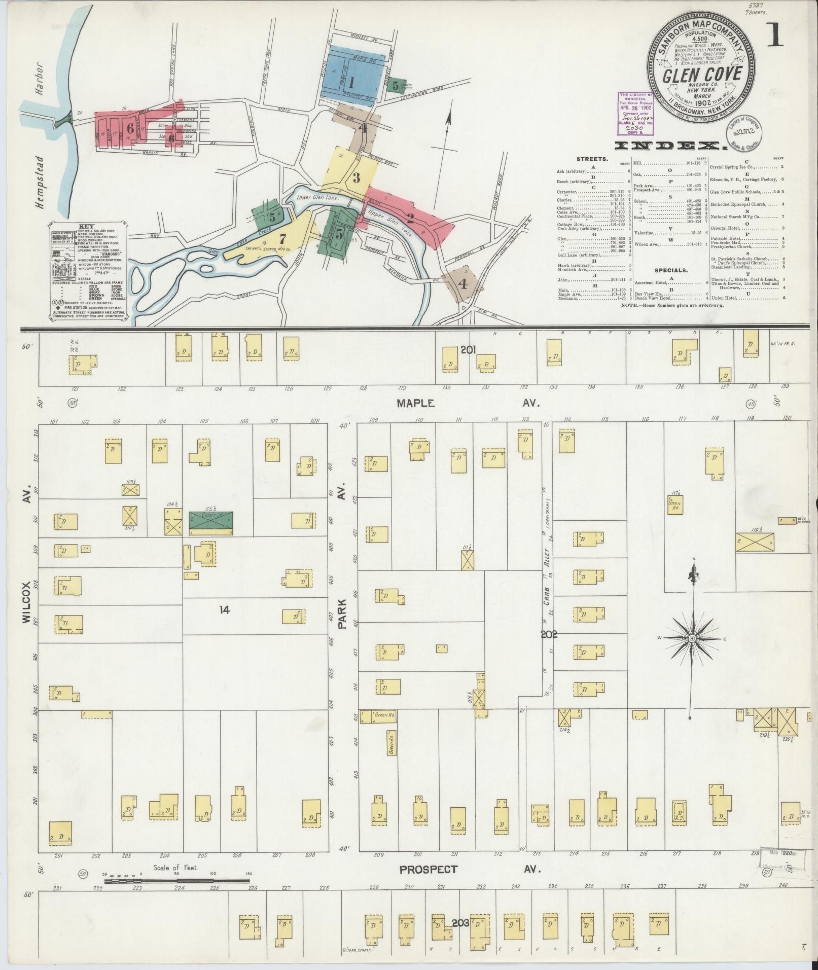 Sanborn Fire Insurance Map from Glen Cove, Nassau County, New York. (1902) – Historic Sanborn Fire Insurance Map Print