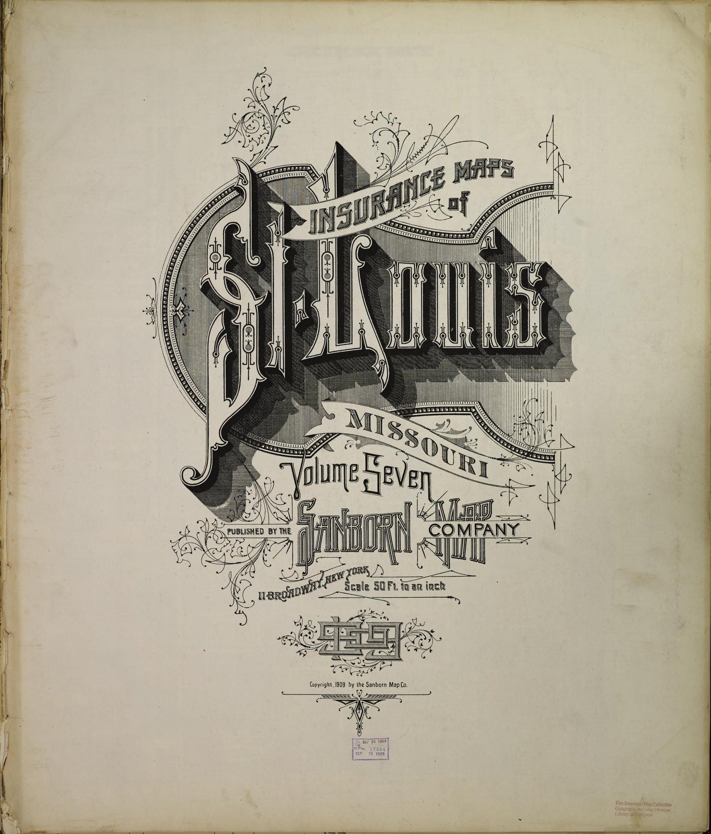 Sanborn Fire Insurance Map from Saint Louis, Independent City, Missouri (1909), Sheet #0001 - Complete Map Set gallery image, historic Sanborn map, vintage wall art, Missouri Missouri