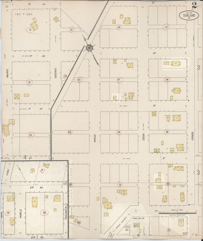 Sanborn Fire Insurance Map from Oakland, Douglas County, Oregon (1931), Sheet #0002 - Complete Map Set gallery image, historic Sanborn map, vintage wall art, Oregon Oregon