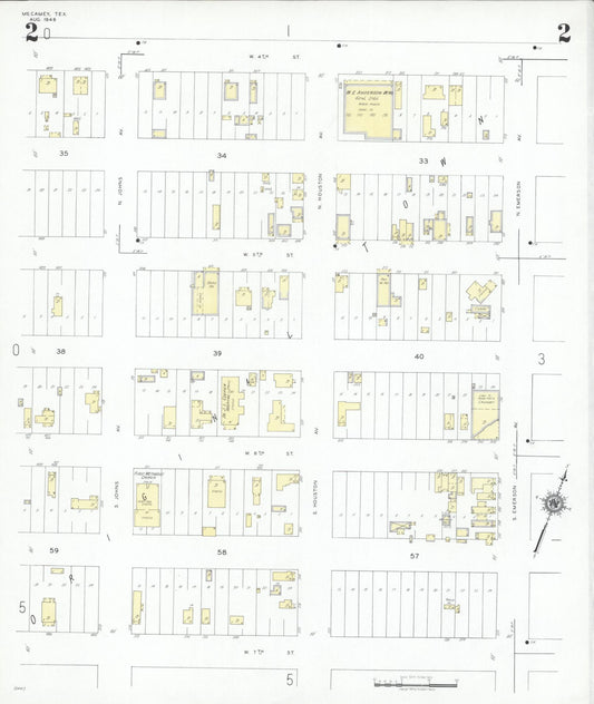 Sanborn Fire Insurance Map from McCamey, Upton County, Texas (1946), Sheet #0002 - Historic Sanborn Fire Insurance Map Print, vintage old map wall art, antique decor, genealogy gift, Texas Texas map
