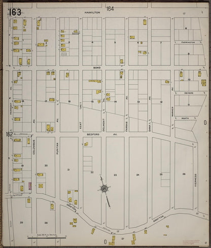 Sanborn Fire Insurance Map from Worcester, Worcester County, Massachusetts (1910), Sheet #0163 - Complete Map Set gallery image, historic Sanborn map, vintage wall art, Massachusetts Massachusetts