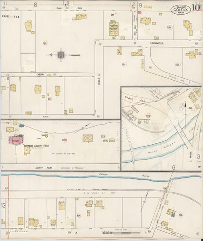 Sanborn Fire Insurance Map from Colfax, Whitman County, Washington (1939), Sheet #0010 - Complete Map Set gallery image, historic Sanborn map, vintage wall art, Washington Washington