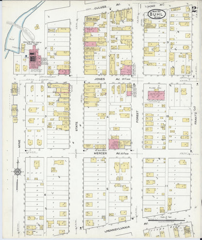 Sanborn Fire Insurance Map from Buhl, Saint Louis County, Minnesota (1917), Sheet #0002 - Complete Map Set gallery image, historic Sanborn map, vintage wall art, Minnesota Minnesota