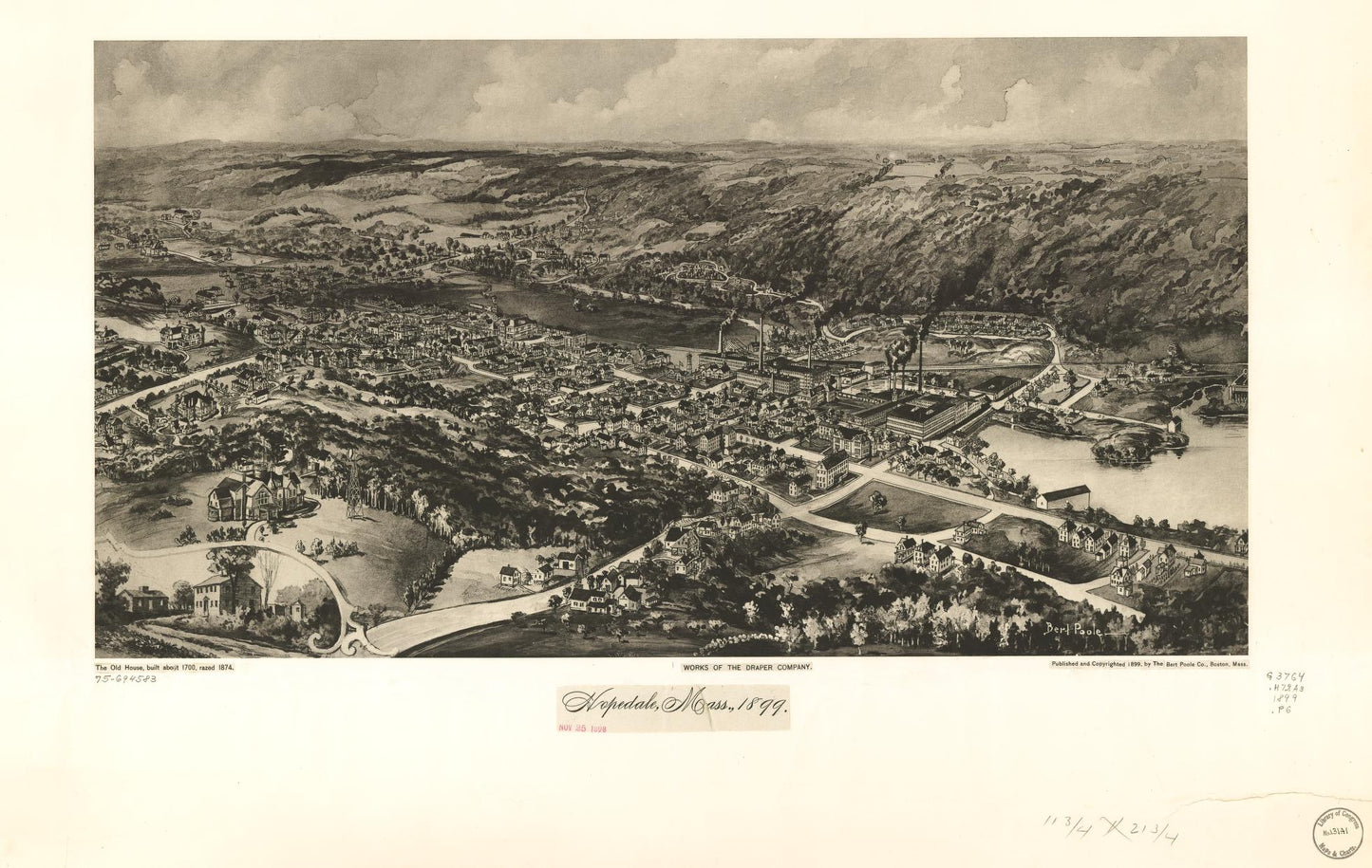 Hopedale, Mass. 1899. (1899) – Historic Bird’s-Eye View Panorama Print