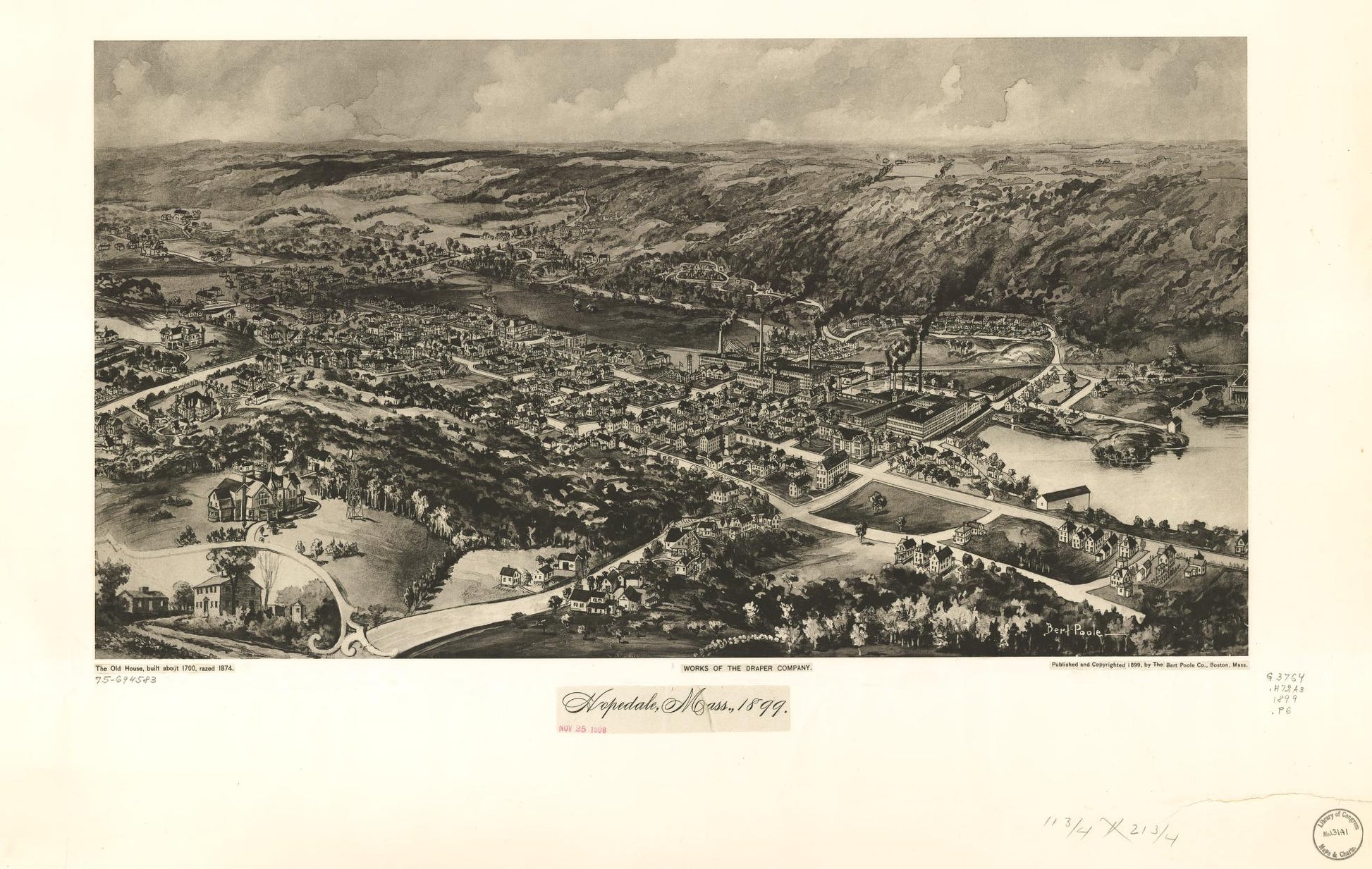 Hopedale, Mass. 1899. (1899) – Historic Bird’s-Eye View Panorama Print