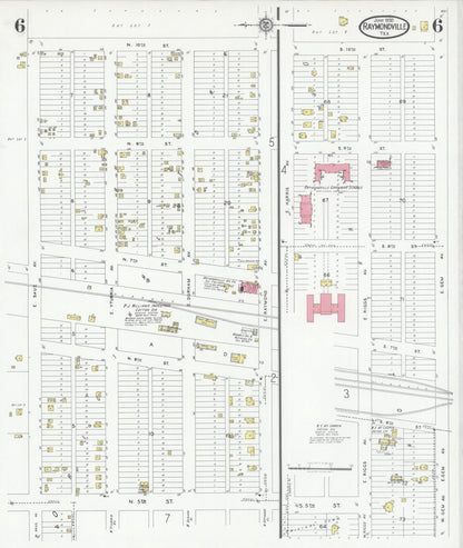 Sanborn Fire Insurance Map from Raymondville, Willacy County, Texas (1930), Sheet #0006 - Complete Map Set gallery image, historic Sanborn map, vintage wall art, Texas Texas