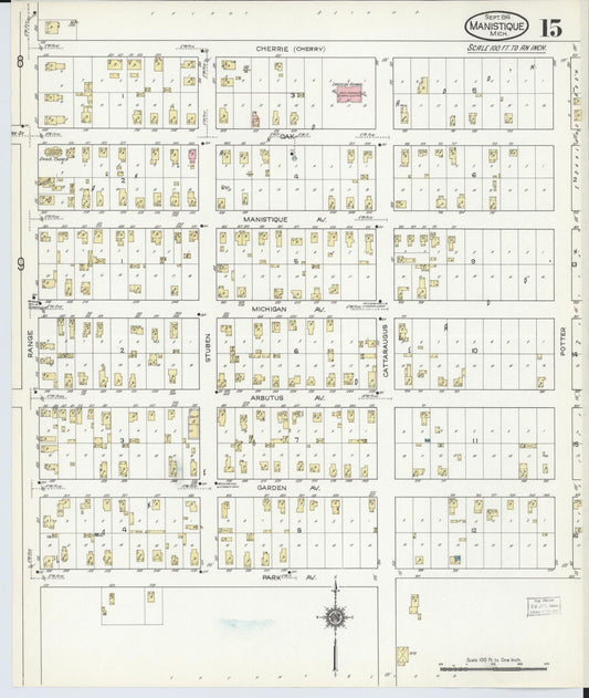 Sanborn Fire Insurance Map from Manistique, Schoolcraft County, Michigan (1914), Sheet #0015 - Historic Sanborn Fire Insurance Map Print, vintage old map wall art, antique decor, genealogy gift, Michigan Michigan map