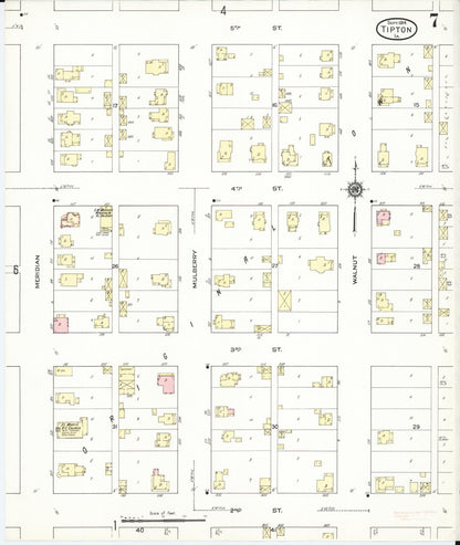 Sanborn Fire Insurance Map from Tipton, Cedar County, Iowa (1914), Sheet #0007 - Historic Sanborn Fire Insurance Map Print