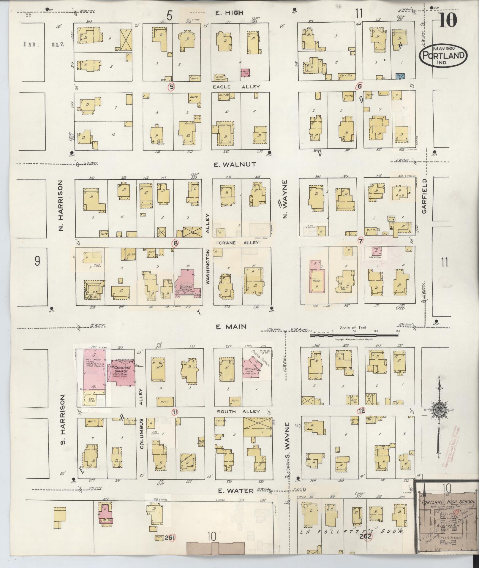 Sanborn Fire Insurance Map from Portland, Jay County, Indiana (1946), Sheet #0010 - Complete Map Set gallery image, historic Sanborn map, vintage wall art, Indiana Indiana